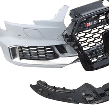 Load image into Gallery viewer, A3/S3 2017-2019 RS3 style front bumper conversion complete with grilles
