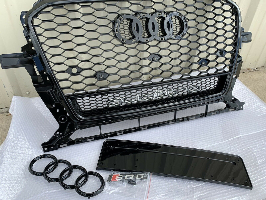 Q5/SQ5 RSQ5 Style Honeycomb Front Grill Upper Grille W/Quattro 2013-17