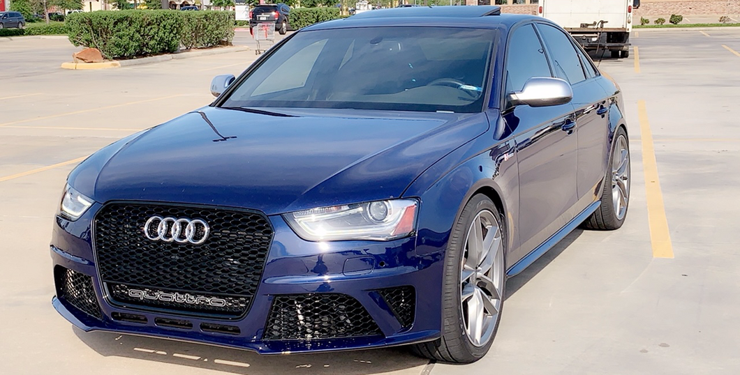 A4/S4 2013-2016 RS4 style front bumper kit complete with grilles